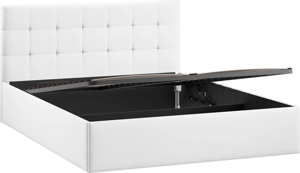 Изображение товара Полуторная кровать ТриЯ Тиффани Тип 1 c ПМ 140x200 (экокожа Polo white)