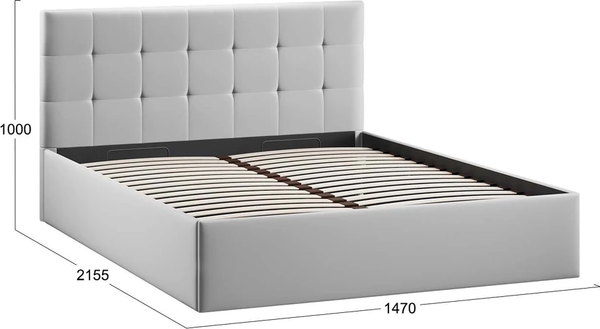 Изображение товара Каркас кровати ТриЯ Джоли Тип 1 универсальный 140x200 (велюр Confetti Silver)