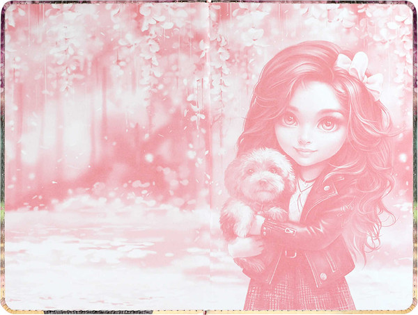 Изображение товара Дневничок Феникс+ Брюнетка с собачкой / 68874