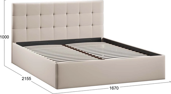 Изображение товара Каркас кровати ТриЯ Джоли Тип 1 универсальный 160x200 (велюр Confetti Cream)