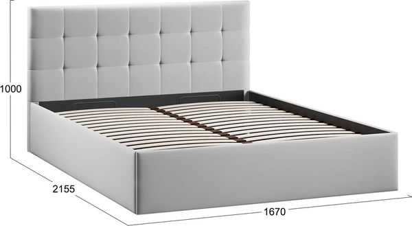 Изображение товара Каркас кровати ТриЯ Джоли Тип 1 универсальный 160x200 (велюр Confetti Silver)