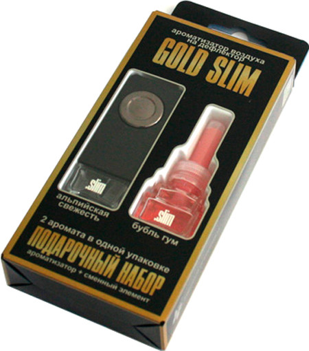 Изображение товара Набор ароматизаторов автомобильных FKVJP Gold Slim Альпийская свежесть+Бабл гам SMGD-113