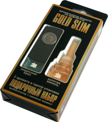 Изображение товара Набор ароматизаторов автомобильных FKVJP Gold Slim Океанский бриз+Золотая ваниль SMGD-61