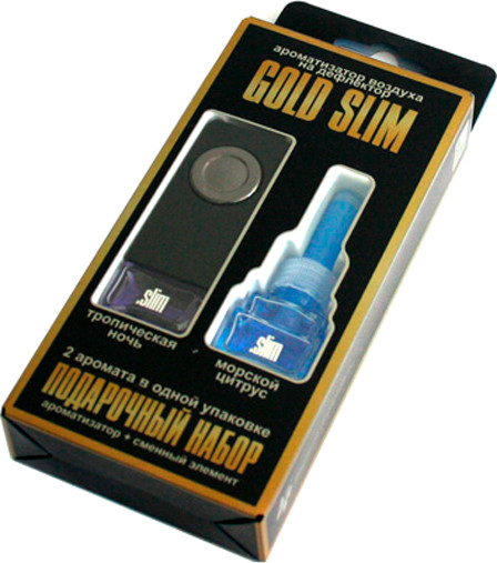 Изображение товара Набор ароматизаторов автомобильных FKVJP Gold Slim Тропическая ночь+Морской цитрус SMGD-18