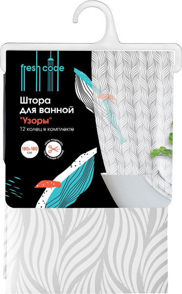 Изображение товара Шторка-занавеска для ванны Fresh Code Узоры / 77185