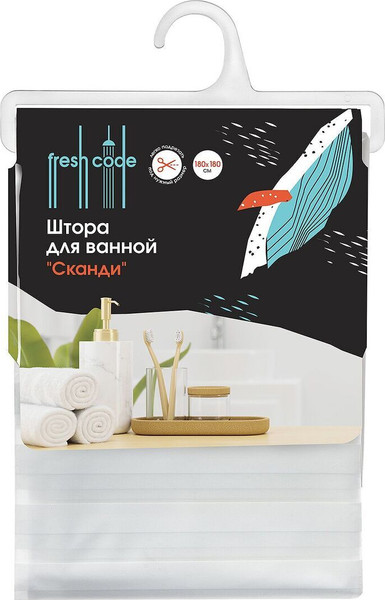 Изображение товара Шторка-занавеска для ванны Fresh Code Сканди / 75523