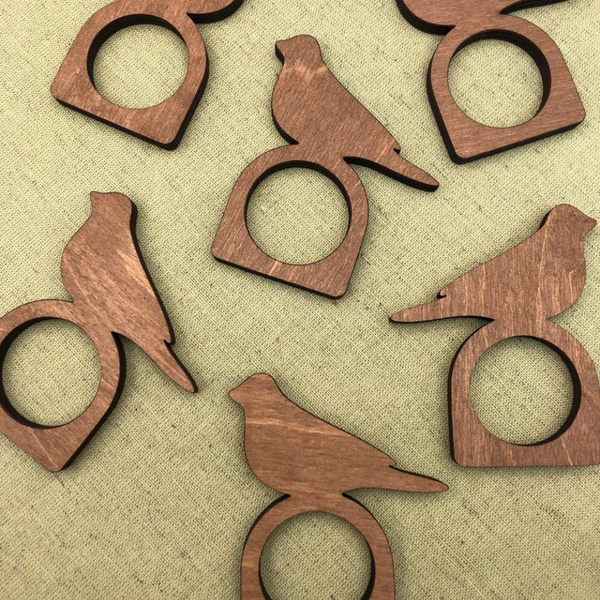 Изображение товара Сервировочная салфетка ОМурМебель с держателем Птичка (6шт, зеленый)