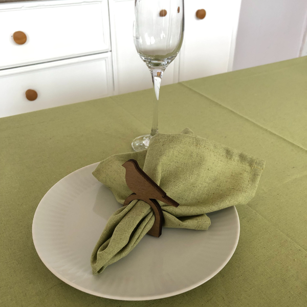 Изображение товара Сервировочная салфетка ОМурМебель с держателем Птичка (6шт, зеленый)