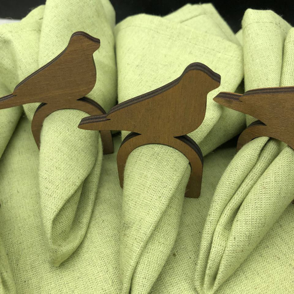 Изображение товара Сервировочная салфетка ОМурМебель с держателем Птичка (6шт, зеленый)