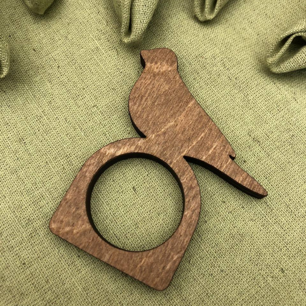 Изображение товара Сервировочная салфетка ОМурМебель с держателем Птичка (6шт, зеленый)