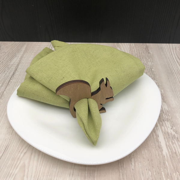 Изображение товара Набор сервировочных салфеток ОМурМебель с держателем Белка (6шт, зеленый)
