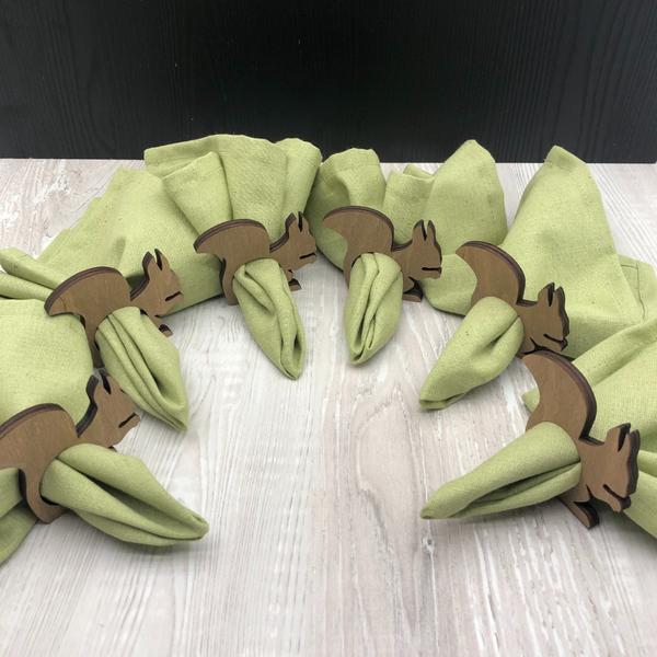 Изображение товара Набор сервировочных салфеток ОМурМебель с держателем Белка (6шт, зеленый)