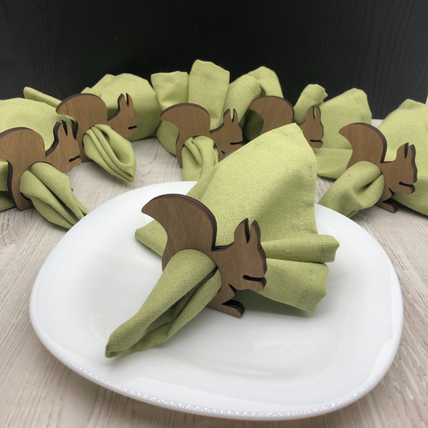 Изображение товара Набор сервировочных салфеток ОМурМебель с держателем Белка (6шт, зеленый)