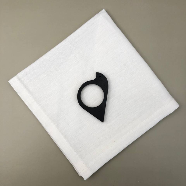 Изображение товара Набор сервировочных салфеток ОМурМебель с держателем Птичка черная (6шт, белый)