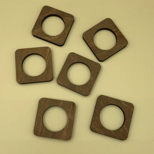 Изображение товара Набор сервировочных салфеток ОМурМебель с держателем Квадрат (6шт, черный)