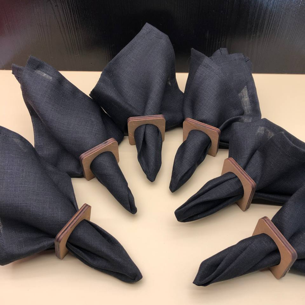 Изображение товара Набор сервировочных салфеток ОМурМебель с держателем Квадрат (6шт, черный)