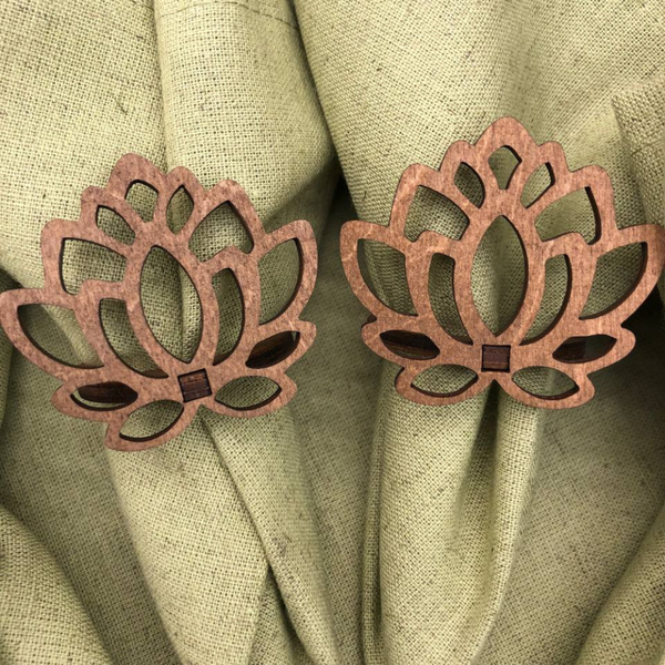 Изображение товара Набор сервировочных салфеток ОМурМебель с держателем Лотос (6шт, зеленый)