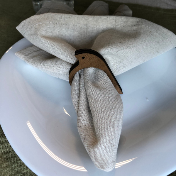 Изображение товара Набор сервировочных салфеток ОМурМебель с держателем Воробей коричневый (6шт, серый)