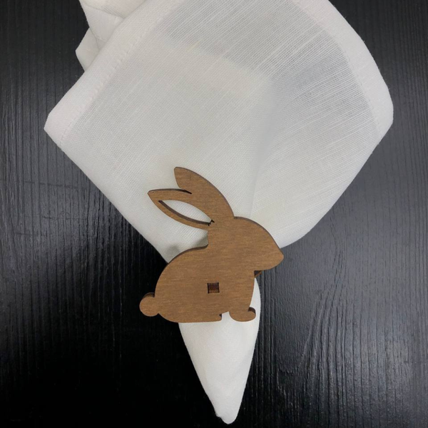 Изображение товара Набор сервировочных салфеток ОМурМебель с держателем Кролик (6шт, белый)