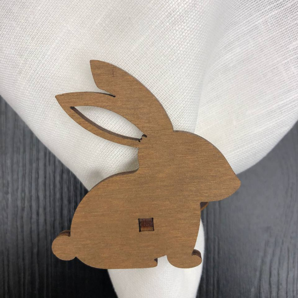 Изображение товара Набор сервировочных салфеток ОМурМебель с держателем Кролик (6шт, белый)