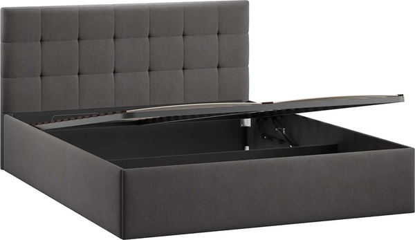 Изображение товара Двуспальная кровать ТриЯ Джоли Универсальная с ПМ Тип 1 180x200 (велюр Графит)
