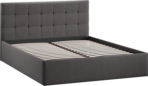 Изображение товара Двуспальная кровать ТриЯ Джоли Универсальная Тип 1 140x200 (велюр Графит)