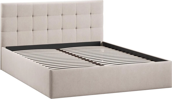 Изображение товара Двуспальная кровать ТриЯ Джоли Универсальная Тип 1 140x200 (велюр Мокко светлый)