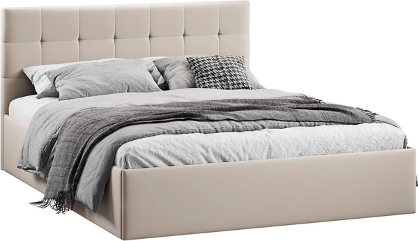 Изображение товара Двуспальная кровать ТриЯ Джоли Универсальная Тип 1 180x200 (велюр Confetti Cream)