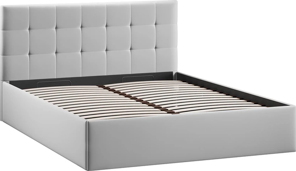 Изображение товара Двуспальная кровать ТриЯ Джоли Универсальная Тип 1 180x200 (велюр Confetti Silver)