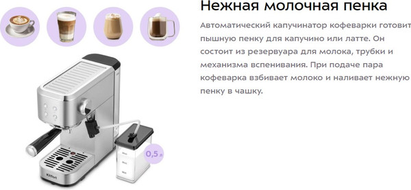 Изображение товара Кофеварка эспрессо Kitfort КТ-7641