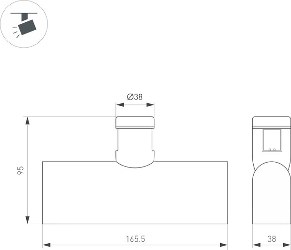 Изображение товара Трековый светильник Arlight ART-APRIORI-LASER-L165-8W Day4000 BK 48deg / 039392