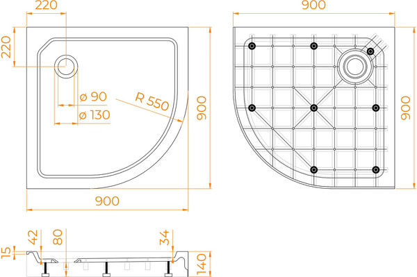Изображение товара Душевой поддон RGW SMC/R-C W / 12350499-01
