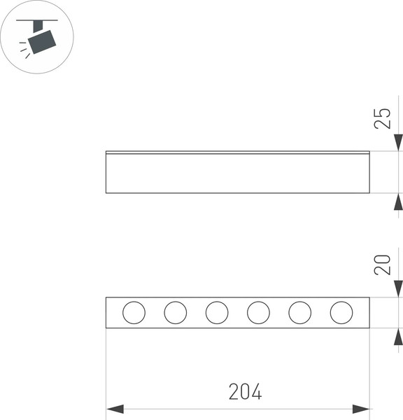 Изображение товара Трековый светильник Arlight MAG-DOTS-25-L200-6W Day4000 BK 30deg / 046322