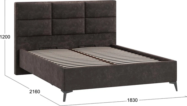 Изображение товара Каркас кровати ТриЯ Делана Тип 1 с подъемным механизмом 160x200 (велюр Brut Chocolate 17)