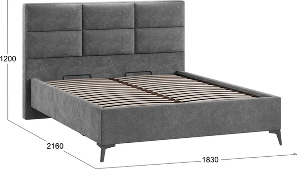 Изображение товара Каркас кровати ТриЯ Делана Тип 1 с подъемным механизмом 160x200 (велюр Brut Grey 16)