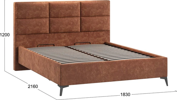 Изображение товара Каркас кровати ТриЯ Делана Тип 1 с подъемным механизмом 160x200 (велюр Brut Terracot 13)
