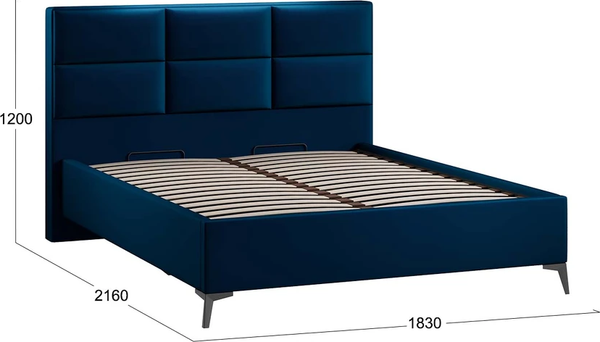 Изображение товара Каркас кровати ТриЯ Делана Тип 1 с подъемным механизмом 160x200 (велюр Confetti Blue)