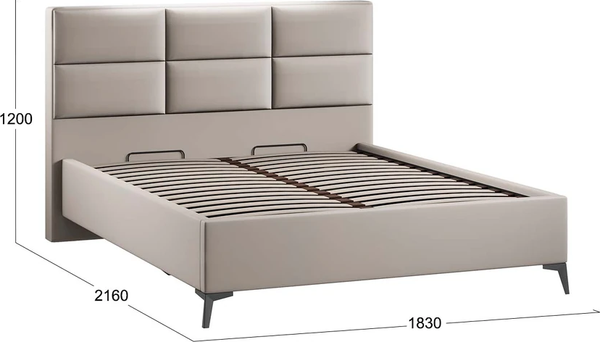 Изображение товара Каркас кровати ТриЯ Делана Тип 1 с подъемным механизмом 160x200 (велюр Confetti Smoke)