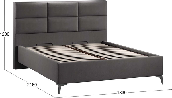 Изображение товара Каркас кровати ТриЯ Делана Тип 1 с подъемным механизмом 160x200 (велюр Графит)