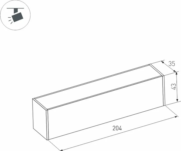 Изображение товара Трековый светильник Arlight MAG-FLAT-45-L205-6W Warm3000 BK 100deg / 046576