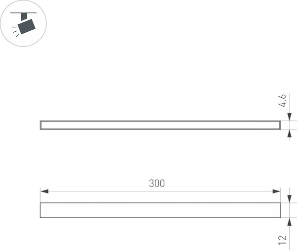 Изображение товара Трековый светильник Arlight MAG-MICROCOSM-STRIP-L300-5W Day4000 BK 100deg / 043266