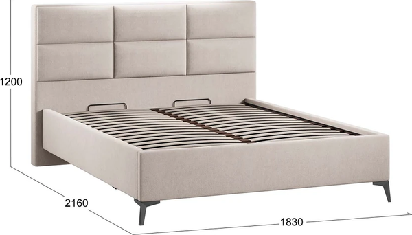 Изображение товара Каркас кровати ТриЯ Делана Тип 1 с подъемным механизмом 160x200 (велюр Мокко светлый)