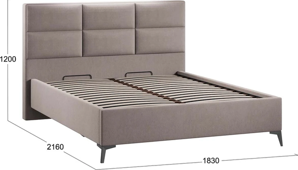 Изображение товара Каркас кровати ТриЯ Делана Тип 1 с подъемным механизмом 160x200 (велюр Мокко темный)