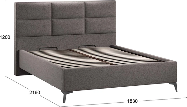 Изображение товара Каркас кровати ТриЯ Делана Тип 1 с подъемным механизмом 160x200 (микровелюр Jercy Stone)