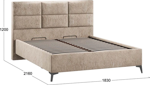 Изображение товара Каркас кровати ТриЯ Делана Тип 1 с подъемным механизмом 160x200 (микровелюр Wellmart Dark Beige)