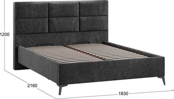 Изображение товара Каркас кровати ТриЯ Делана Тип 1 с подъемным механизмом 160x200 (микровелюр Wellmart Graphite)