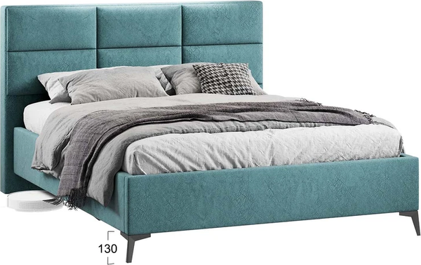 Изображение товара Каркас кровати ТриЯ Делана Тип 1 с подъемным механизмом 160x200 (микровелюр Wellmart Indigo)