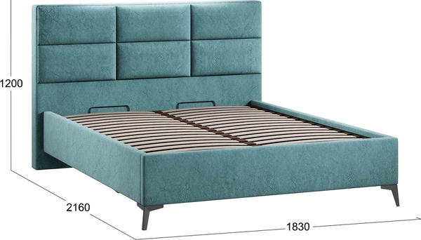 Изображение товара Каркас кровати ТриЯ Делана Тип 1 с подъемным механизмом 160x200 (микровелюр Wellmart Indigo)
