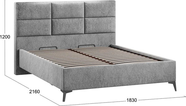 Изображение товара Каркас кровати ТриЯ Делана Тип 1 с подъемным механизмом 160x200 (микровелюр Wellmart Silver)