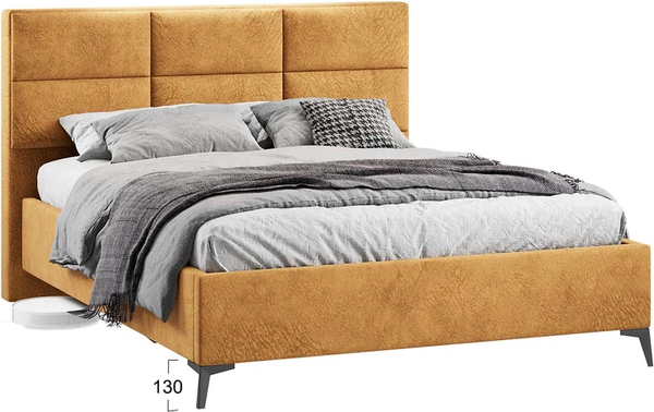 Изображение товара Каркас кровати ТриЯ Делана Тип 1 с подъемным механизмом 160x200 (микровелюр Wellmart Yellow)